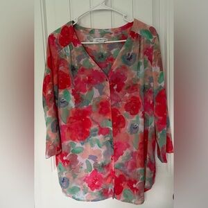 Liz Claiborne floral blouse. XL
